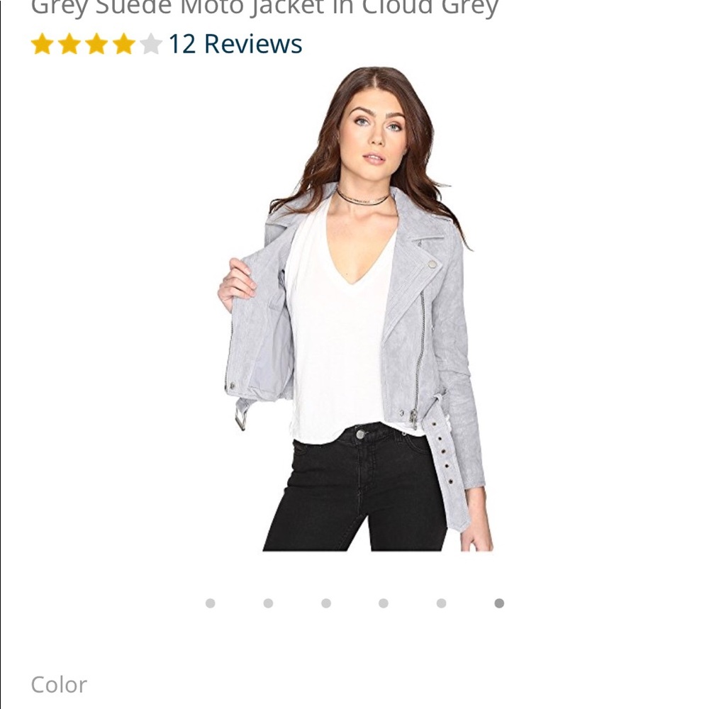 Light grey suede moto jacket